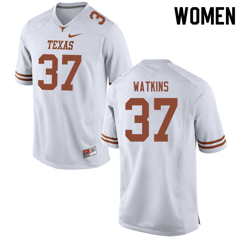 Women #37 Jaren Watkins Texas Longhorns College Football Jerseys Sale-White